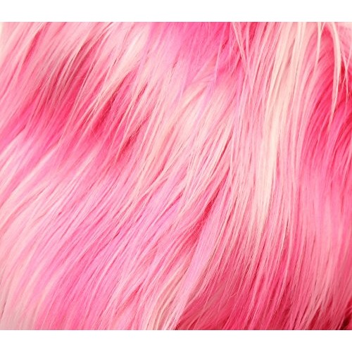 Faux Fur Fabric Long Pile 3 Tone Rainbow HOT Pink White Pink / 60...